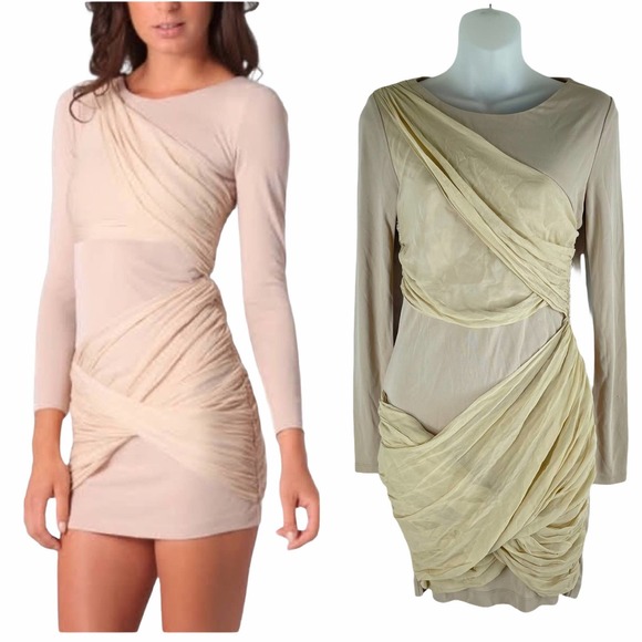 alice+olivia Goddness Dress Drapey Mini Length Pink Size 6 - Picture 1 of 9